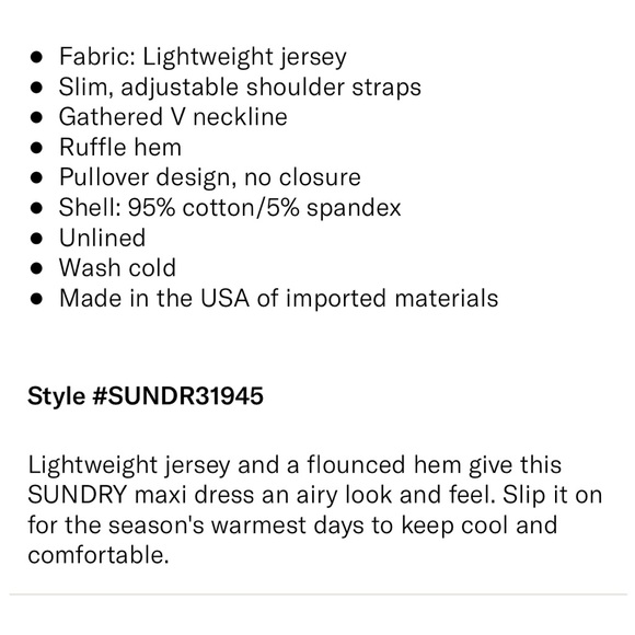 NWOT Sundry Vneck Strap Maxi Dress - Picture 4 of 11